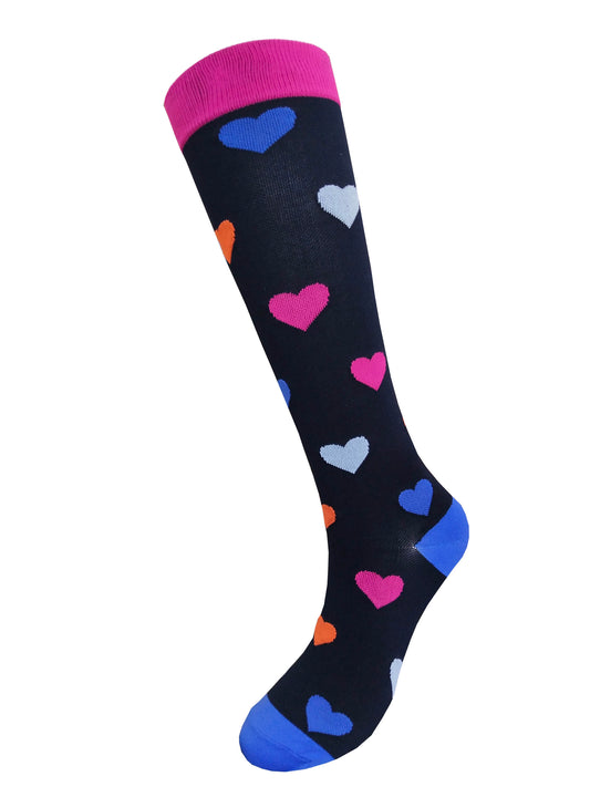 Support stocking rainbow hearts 