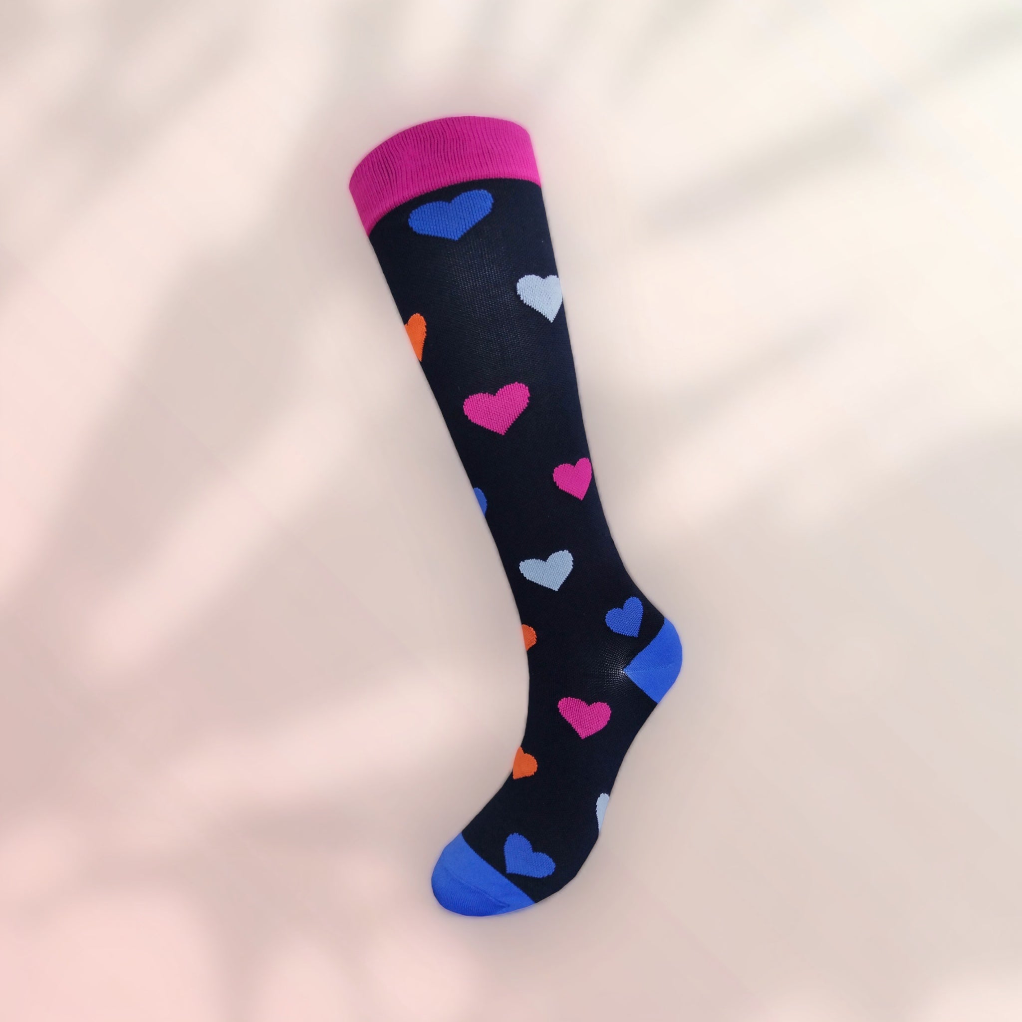 Support stocking rainbow hearts 