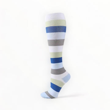 Support stocking stripes dark blue